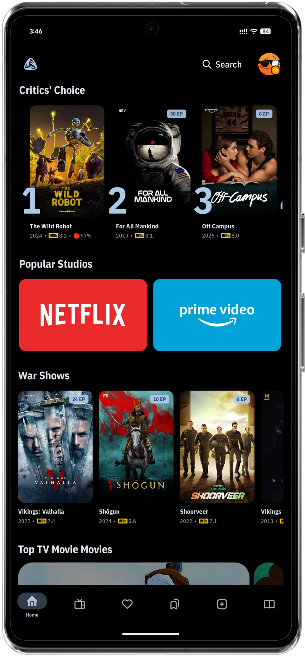 Home screen