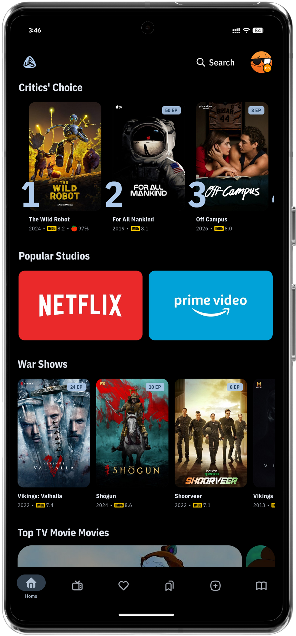 Home screen
