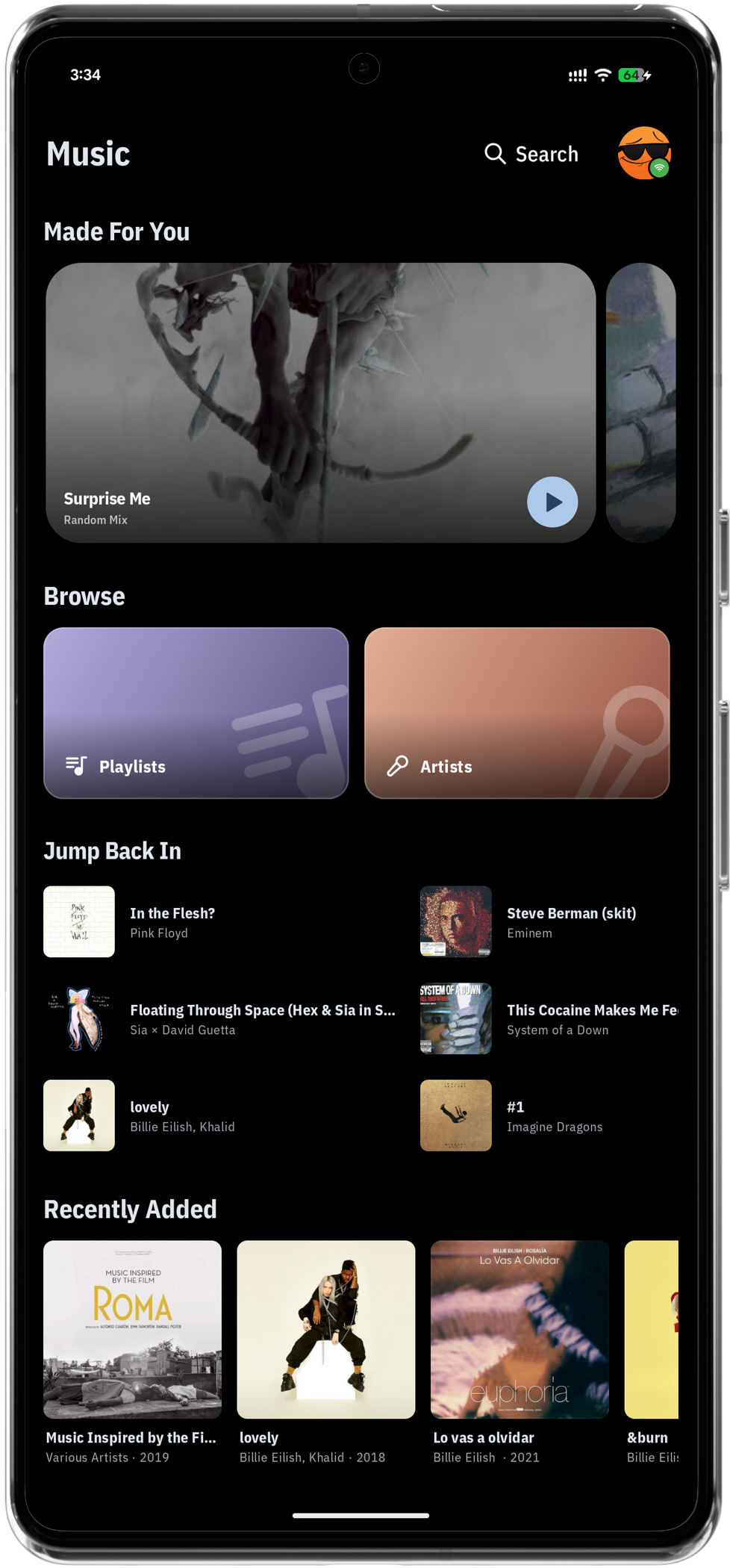 Music Home View