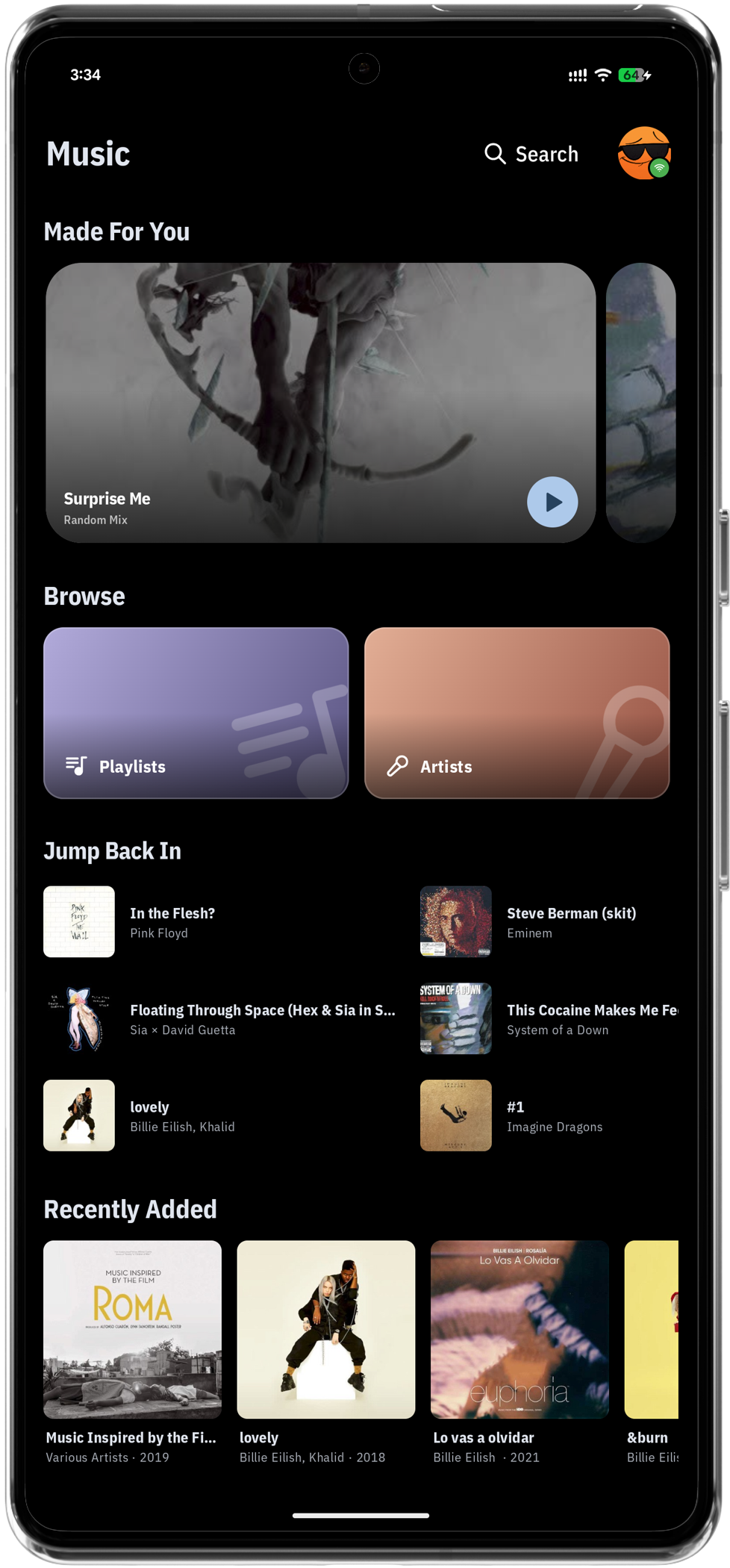 Music Home View
